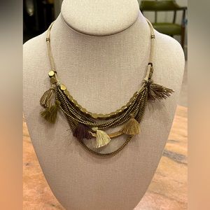 Anthropologie Adjustable Leather Multi-Layered Necklace